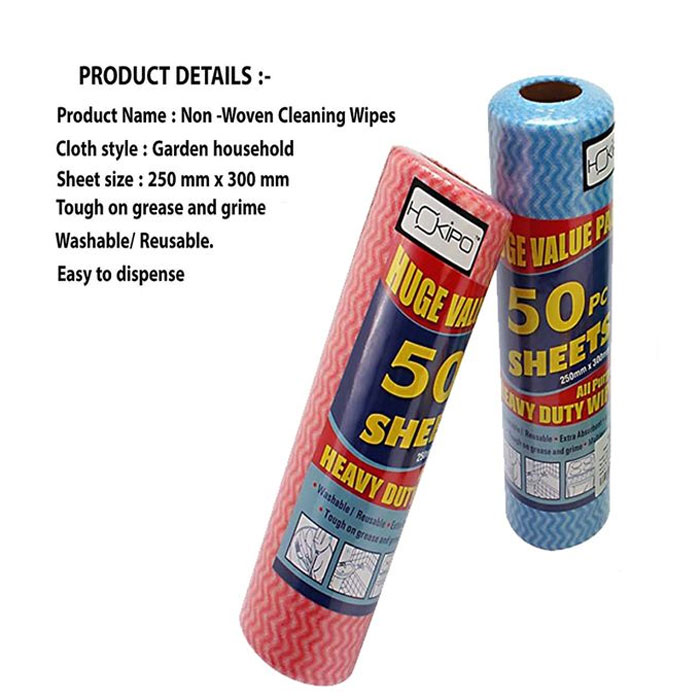 All-Purpose Heavy-Duty Wipes - 50 Sheets