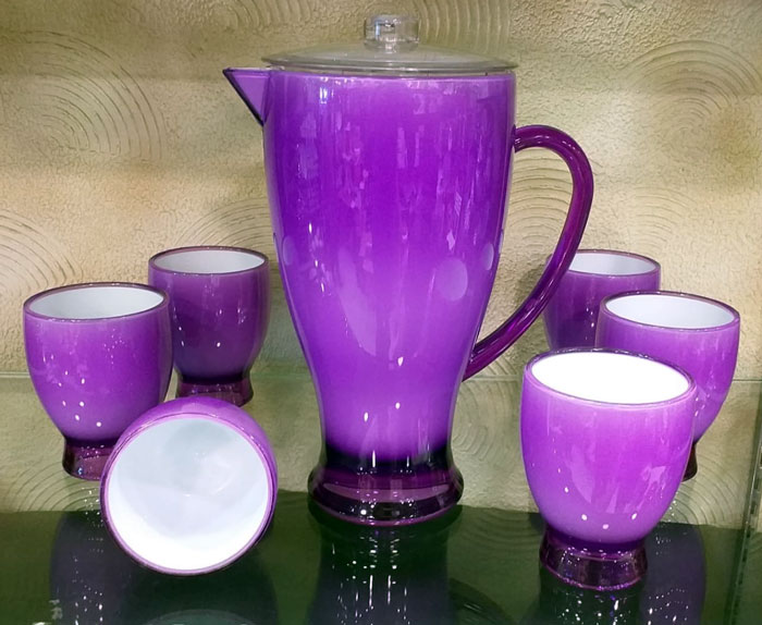 Acrylic Purple Milky Water Set Of 7 - Bh0182