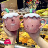 Ceramic Strawberry Mug With Lid Creative Cartoon Spoon Strawberry Shape Home Water Cup Milk Breakfast Office Coffee Mugs