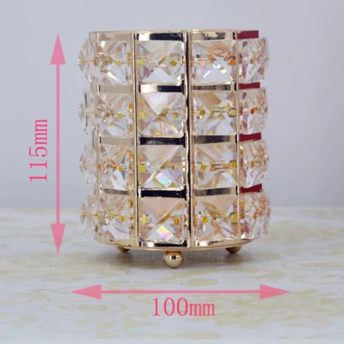 European Luxury Makeup Tools Cosmetic Storage Box Crystal Organizer Pen Makeup Brush Set Holder