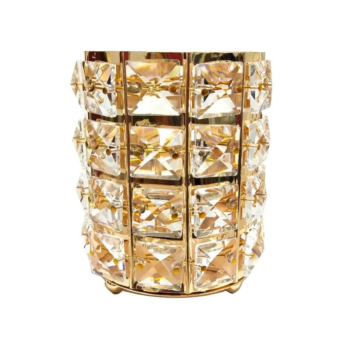 European Luxury Makeup Tools Cosmetic Storage Box Crystal Organizer Pen Makeup Brush Set Holder