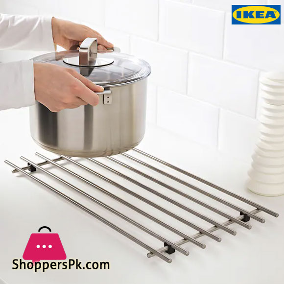 Ikea LAMPLIG Stainless Steel Pot Stand Large 50x28 cm