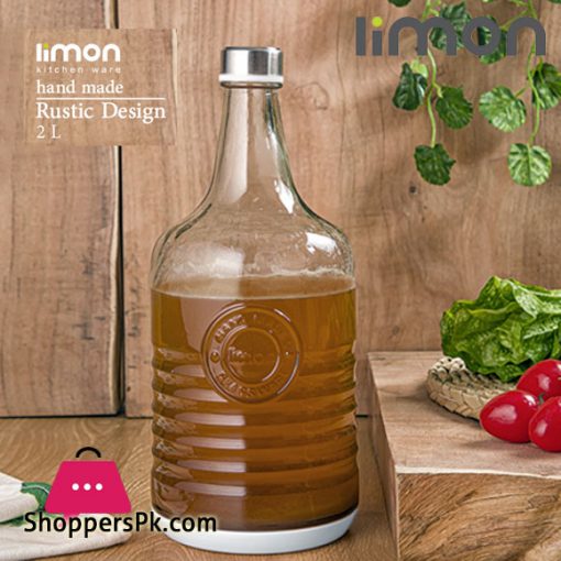 Limon Hand Made Rustic 2 Liter Juice Bottle Iran Made