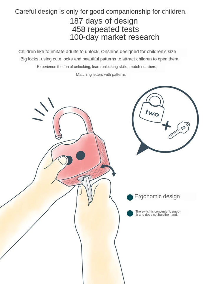 Onshine Children Montessori Alphabet Number Learning Locks Toys Educational Toys For Kids