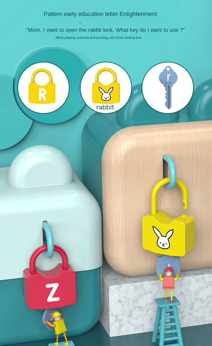 Onshine Children Montessori Alphabet Number Learning Locks Toys Educational Toys For Kids