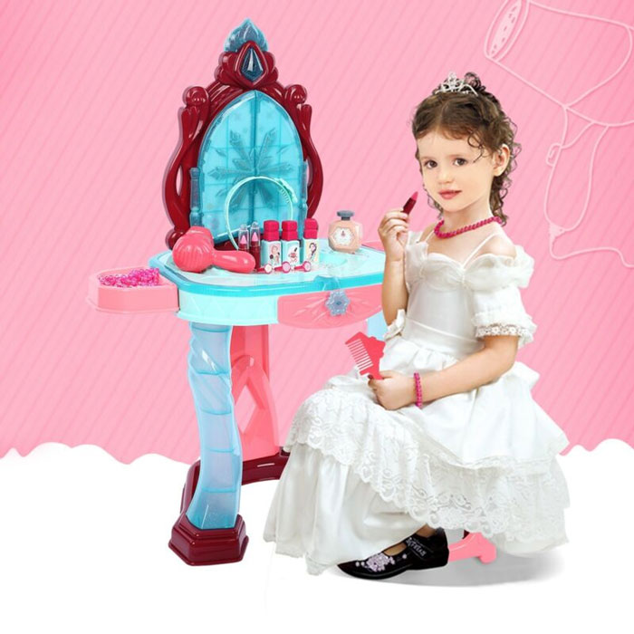 Pretend Play Girls Beauty Dresser Table + Fashion &Amp; Makeup Accessories Kids