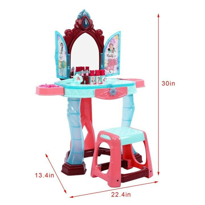 Pretend Play Girls Beauty Dresser Table + Fashion &Amp; Makeup Accessories Kids
