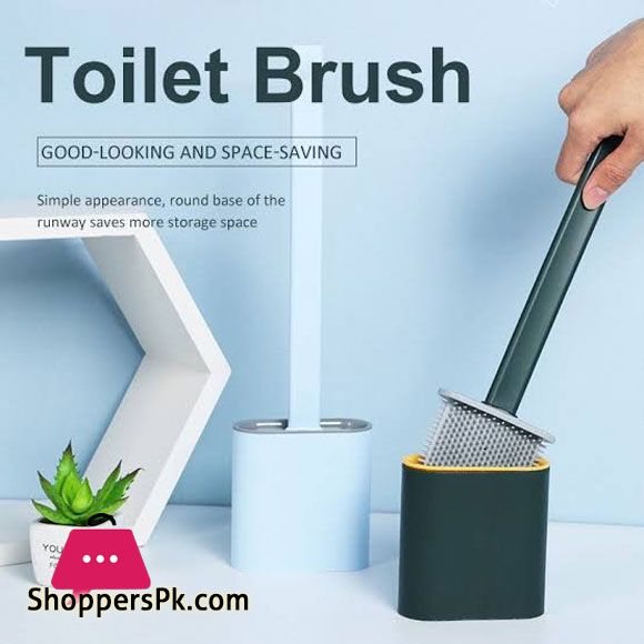 Silicone Antibacterial Toilet Brush With Holder Deep-Cleaning