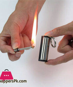Steel Fire Lighter Keychain Flint Lighter Emergency Survival Kit Outdoor Tools - 1 Pcs