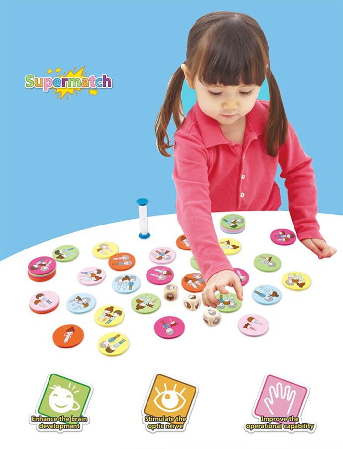 Super Match Wood Puzzle Bang Desktop Memory Cartoon Pattern Match Game