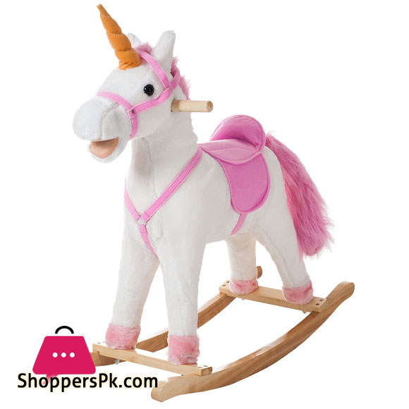 2 in 1 Rocking Unicorn Ride On Unicorn with Wheel for 2-5 Years Kids