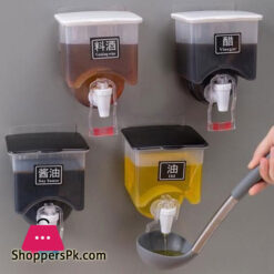 Wall Mounted Oil Bottle Liquid Spice Jar Vinegar Dispenser BBQ Cooking Baking Accessories Kitchen Seasoning Organizer Punch Free 1-Pcs