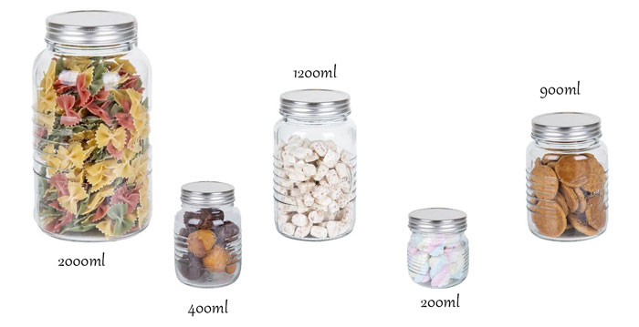 Ziba Sazan Bavaria Bank Glass Jar ( Set Of 5 )