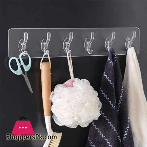 1 Piece Self Adhesive Solid Transparent Clear Wall Hook for Bathroom Trace Free Hooks Kitchen Towels Hats Key Storage Rack