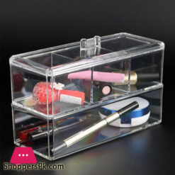 2-Layer Cosmetic Rectangular Transparent Makeup Organizer