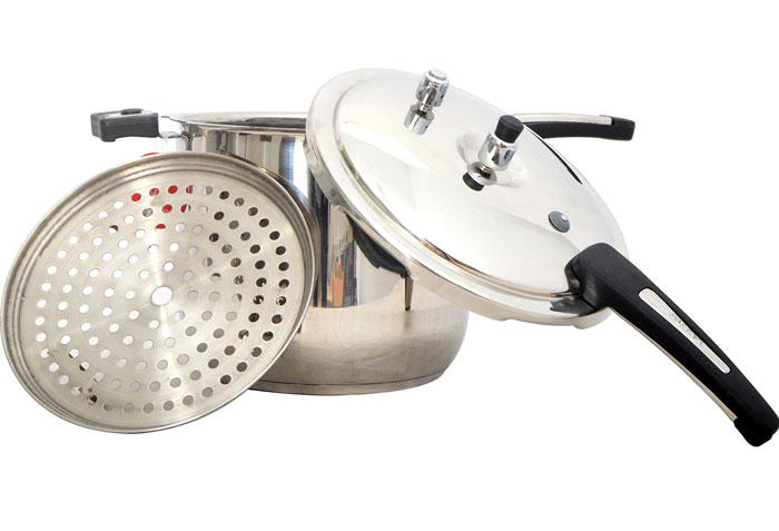 Alpha Stainless Steel Pressure Cooker With Steamer 7 - Liter