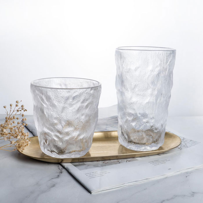 Creative Hammer Glass Tumbler Bark Frosted Glass - 73713 (Set Of 6)