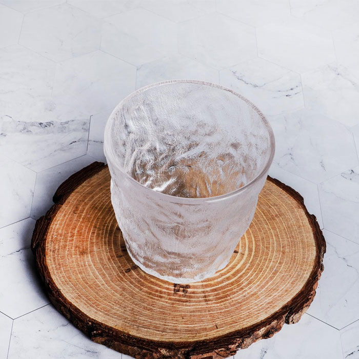 Creative Hammer Glass Tumbler Bark Frosted Glass - 73713 (Set Of 6)