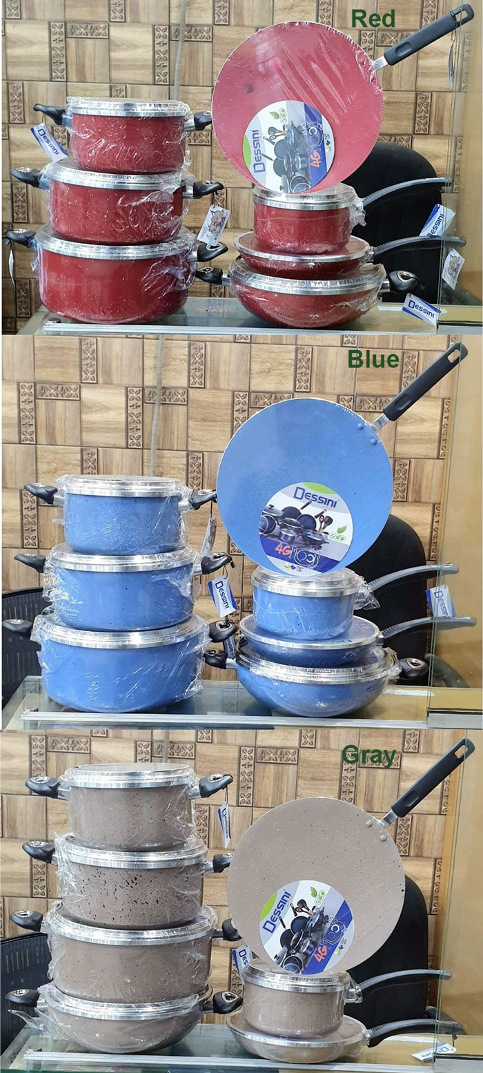 Dessini By Italy Teflon Coating 4G Moon Cookware Set Of 18