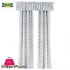Ikea EKSPINNARE Pair of Curtains with Valance and Rings 145 x 300 cm Blue
