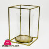 Exotic Design Gold Candle Holder Fire Proof Glass 10 x 4 Inch