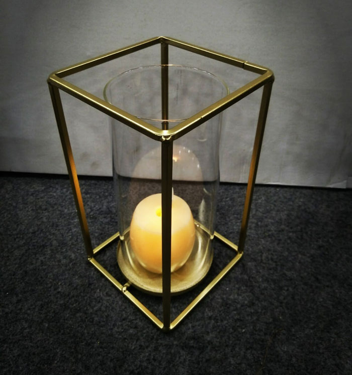 Exotic Design Gold Candle Holder Fire Proof Glass 10 X 4 Inch
