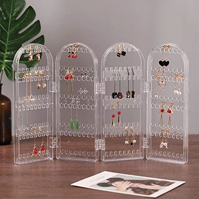Foldable Acrylic Earring Stand Bracelet Stand Necklace Organizer Jewelry Organizer