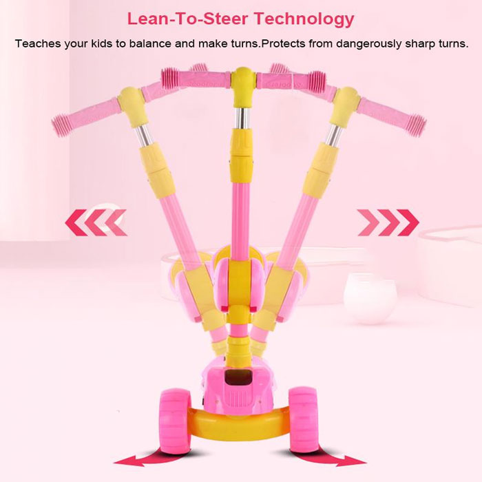 Foldable Adjustable 3-In-1 Kids Kick Scooter Toddler 3 Wheel Boys Girls Flashing Light Wheel Foot Scooters Kids Toys Gift