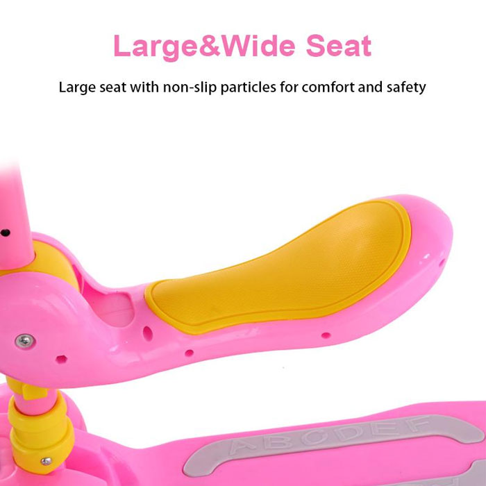 Foldable Adjustable 3-In-1 Kids Kick Scooter Toddler 3 Wheel Boys Girls Flashing Light Wheel Foot Scooters Kids Toys Gift