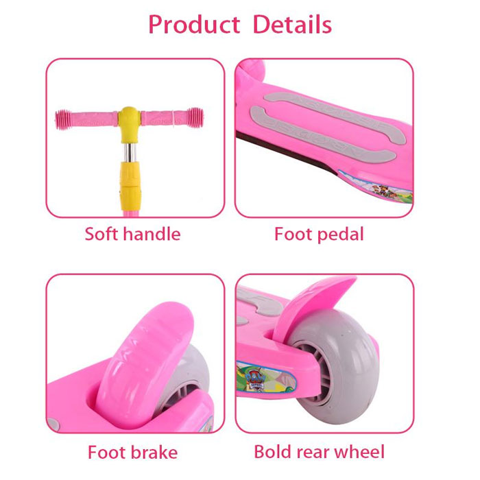 Foldable Adjustable 3-In-1 Kids Kick Scooter Toddler 3 Wheel Boys Girls Flashing Light Wheel Foot Scooters Kids Toys Gift