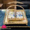 Gold Plated Square Serving Dish With Handle - 2 Pcs
