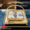 Gold Plated Square Serving Dish With Handle - 2 Pcs