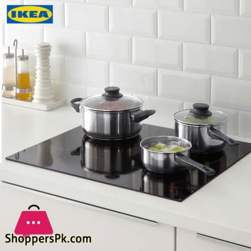 Ikea ANNONS 5 Piece Cookware Set Glass Stainless Steel