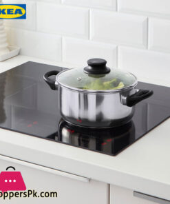 Ikea ANNONS Pot with Lid Glass Stainless Steel 2.8 Liter