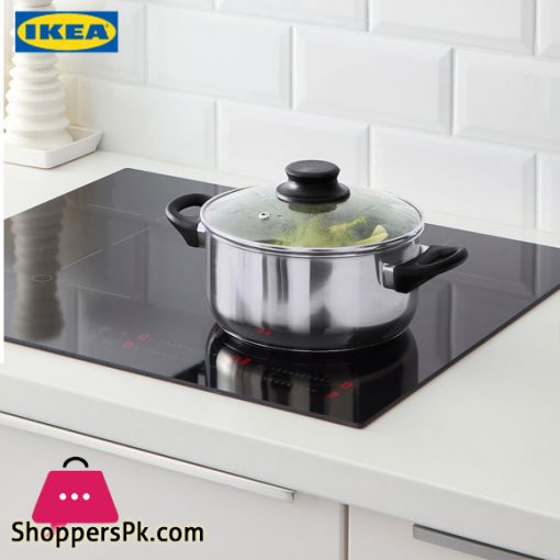 Ikea ANNONS Pot with Lid Glass Stainless Steel 2.8 Liter
