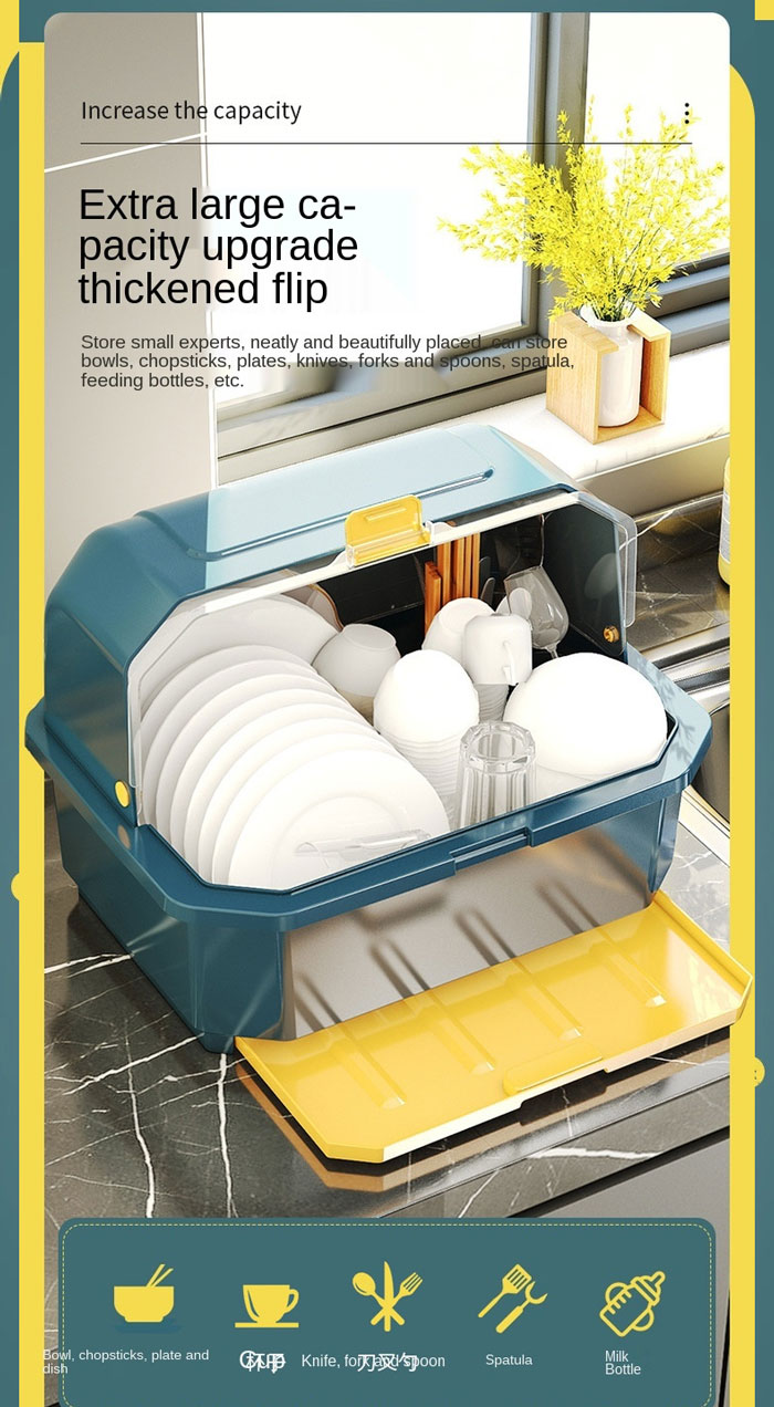 Kitchen Storage Dish Drain Rack Drain Rack With Cover