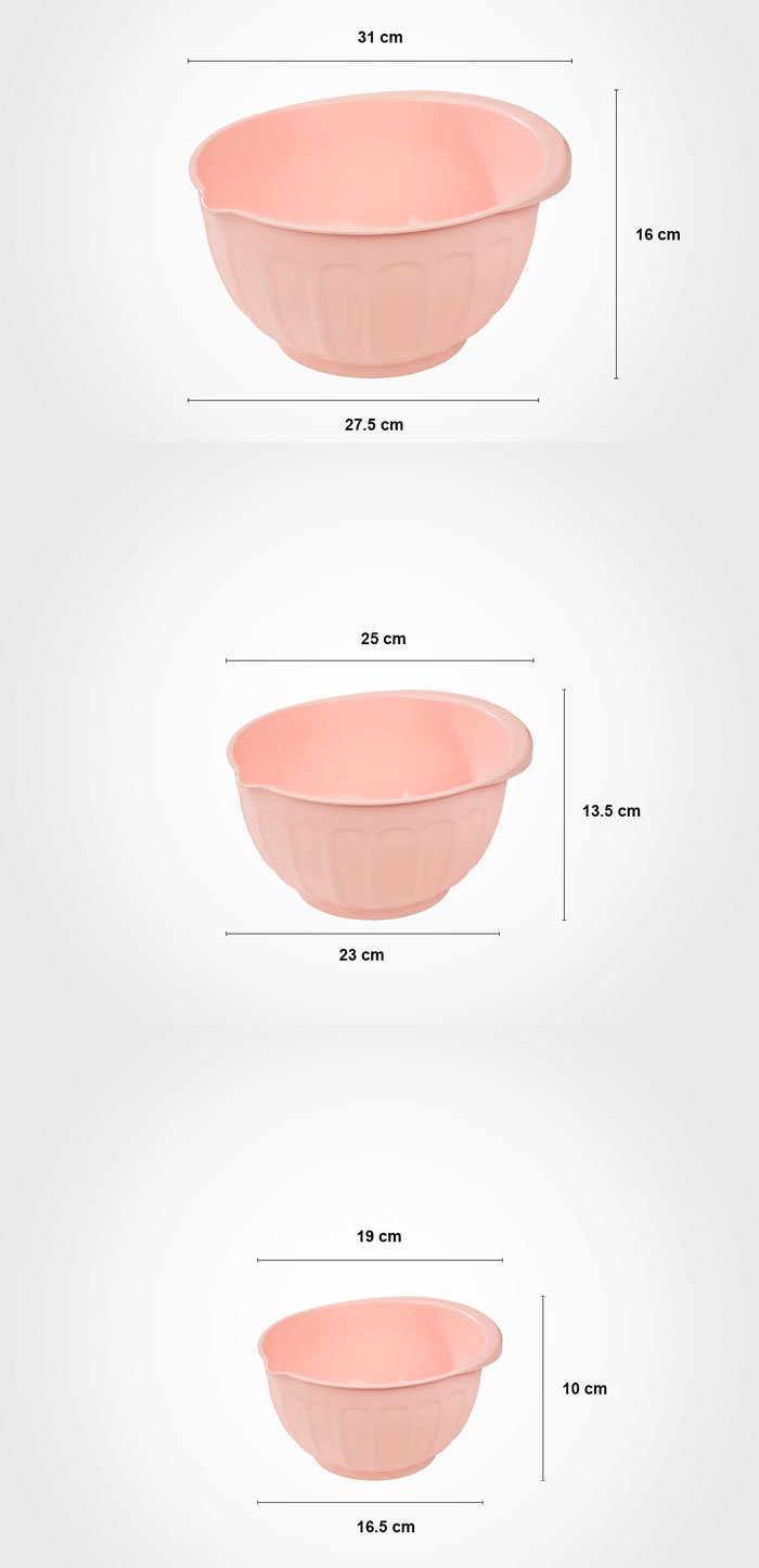 Limon Non-Slip Mixing Bowl Set Of 3 - Iran Made