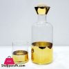 Luxury Water Set with Wood Ball Lid Gold Plated ( Set of 7 )