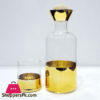 Luxury Water Set With Wood Ball Lid Gold Plated ( Set Of 7 )