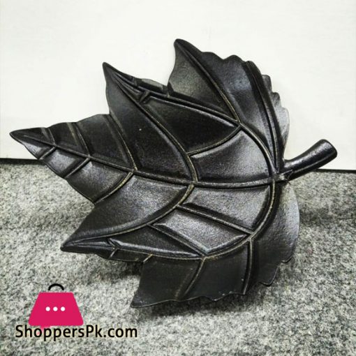 Maple Leaf Plate Black 10 x 10 Inch