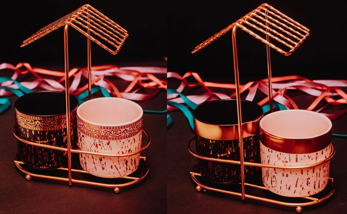 Nordic Luxury Set of 2 Cutlery Holder Ceramic Kitchen Chopstick Spoon Fork Holder Utensil Holder with Gold Rack