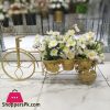 Rod Iron Planter Stand Cycle with Flower ( 12 x18 Inch )