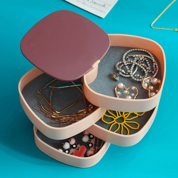 Rotating Jewelry Organizer With Mirror