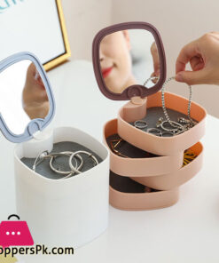 Rotating Jewelry Organizer With Mirror