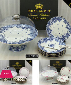 Royal Albart Bone China England 9 Pcs Cake Set