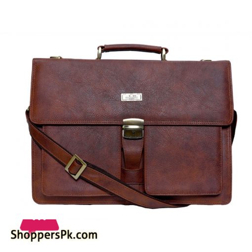 Men Executive Business Bag PU Leather - Mustard