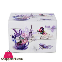 2 Layer wood Bird and Tower Printed Jewellery Box