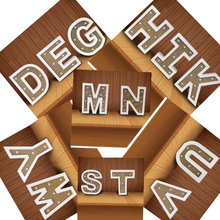 A-Z Wooden Alphabet Letter with LED Lights 1Pcs