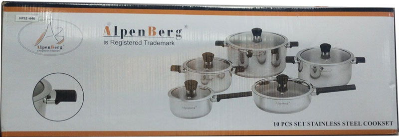 Alpenburg Cookware Set Stainless Steel Germany Made - 10 Pcs #Hp52