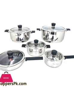 ALPENBURG Cookware Set Stainless Steel Germany Made - 10 Pcs #HP52